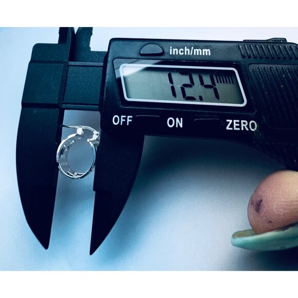 925 Sterling Silver Hoop Earrings Vintage Cutout Design Lightweight Estate Jewel - Picture 9 of 10